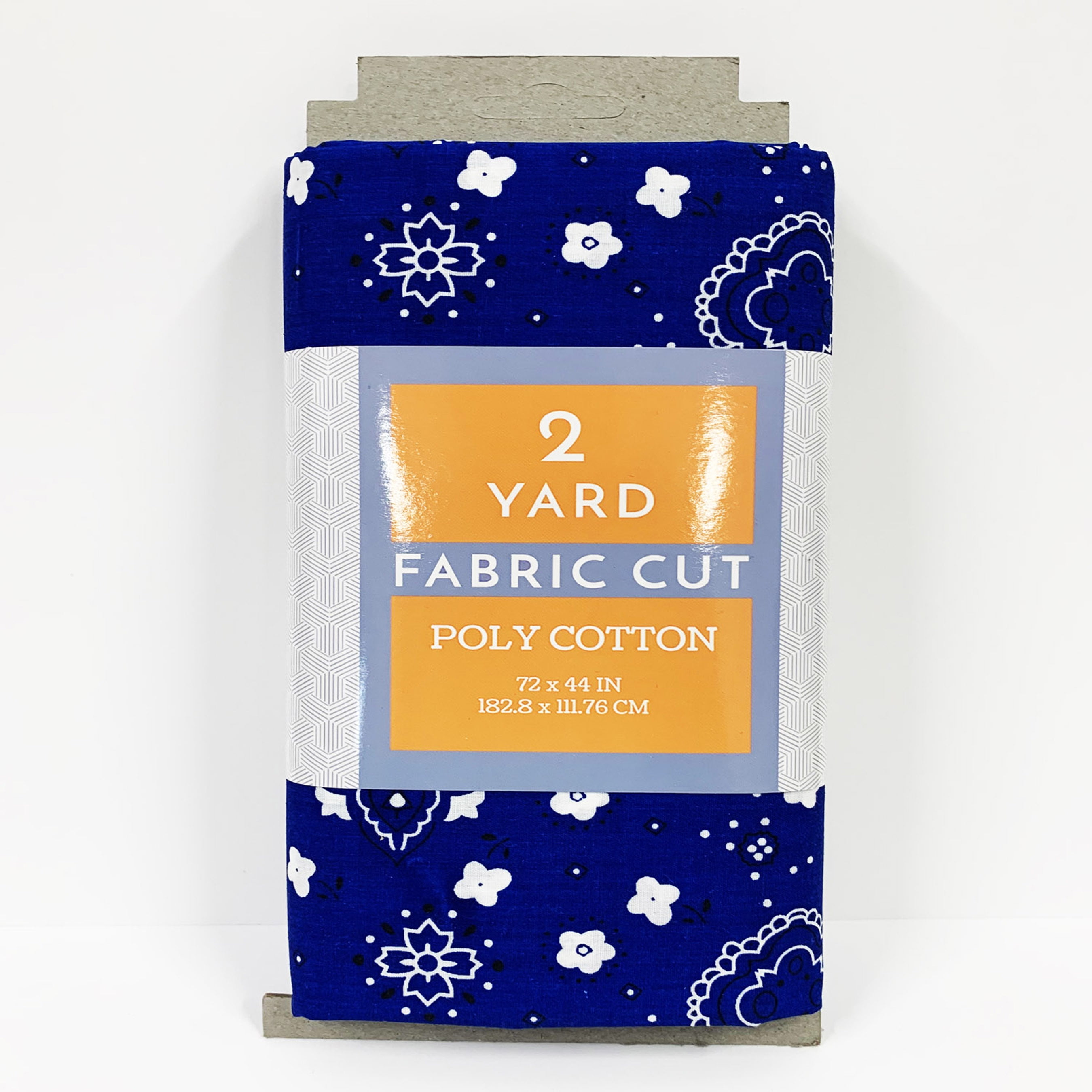 Shason Textile 45" x 2 yd Polyester Blend Printed Sewing & Craft Fabric, Bandana Navy