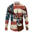 thumbnail image 3 of Camisa con solapa de animal para hombre y mujer, con estampado 3D de alce, informal, de manga larga, con botones, ropa de calle de gran tamaño, unisex, 3 of 5