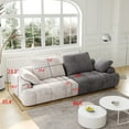 thumbnail image 4 of 86.6″ Large size two Seat Sofa,Modern Upholstered,Beige paired with grey suede fabric, 4 of 5