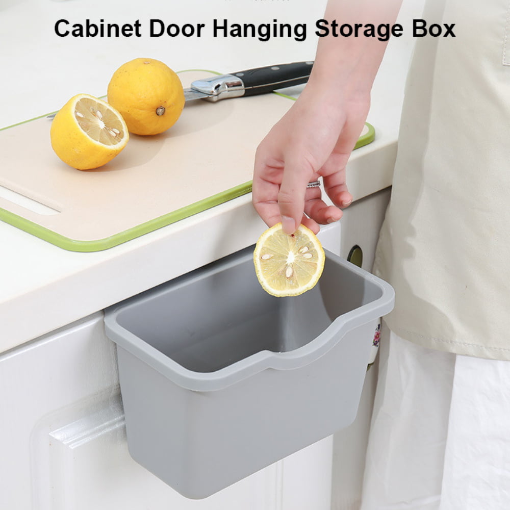 Details about   Cabinet Door Plastic Basket Hanging Trash Can Waste New Bin Kitchen Garbage W7G6 