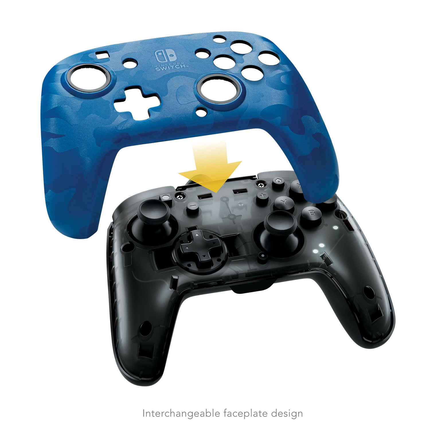 Nintendo Switch Faceoff Camo Wired Pro Controller by PDP, Blue, 500-119