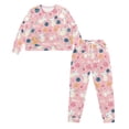 thumbnail image 5 of FOR U DESIGNS Pink Cat Women 2 Piece Pajamas Sets Long Pants and Crew Neck Tops Size S Drawstring Nightwear Sets Long Sleeve Sleepwear Soft for Women Pajama Suits, 5 of 6