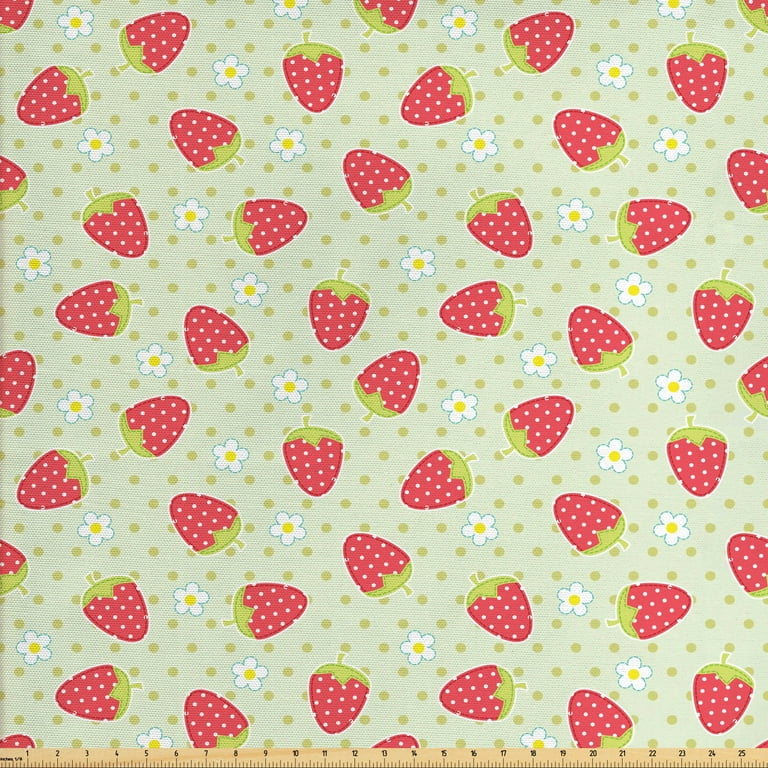 Strawberry Fabric by The Yard, Spring Fruit Upholstery Fabric, Cartoon  Pattern Decorative Fabric, Fresh Nature Indoor Outdoor Fabric, DIY Art