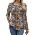 thumbnail image 3 of Fantaslook Blouses for Women Henley Long Sleeve Shirts Dressy Casual Fall Tops Work Blouses, 3 of 9