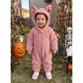 thumbnail image 5 of RUINIXCW Toddler Baby Halloween Animal Costume Infant Dinosaur Shark Bunny Costume Baby Girl Boy Halloween Outfit Fall Winter Romper Warm Plush Long Sleeve Zipper Hood Jumpsuit with Tail, 5 of 9