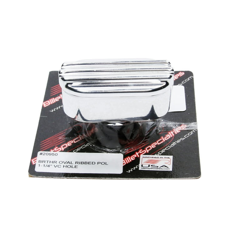 Billet Specialties Billet Breather Oval Ribbed 1-1/4 Billet Specialties Billet Breather Oval Ribbed 1-1/4