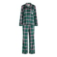 thumbnail image 2 of Joyspun Women's Velour Notch Collar Top and Pants Pajama Set, 2-Piece, Sizes S-3X, 2 of 5