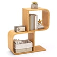 thumbnail image 2 of Harmijoy Bamboo Geometric Bookshelf 2-Tier S-Shaped Bookcase w/ Anti-tipping Device, 2 of 8