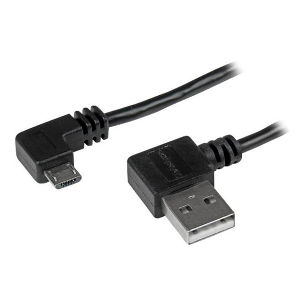 StarTech.com Micro Micro USB 2m 6 ft -USB 6ft Câble avec Connecteurs à Angle Droit - M/M - Câble USB A vers Micro B - Angle Droit Câble (USB2AUB2RA2M) - Câble USB - Micro-USB Type B (M) vers USB (M) - USB 2.0 - 6.6b ft - Connecteur à Angle Droit - Noir - pour P/N: USB2PCARBK, USB2p