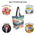 thumbnail image 7 of FORMRS Womens Canvas Tote Bag with Zipper Inner Pocket Shoulder Handbag, Colorful Road at Night, 7 of 7
