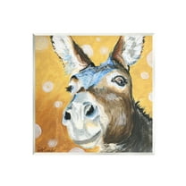 Stupell Industries Smiling Donkey Animal Painting Casual Circle Pattern Painting Unframed Art Print Wall Art, Design by Jennifer Redstreake