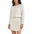 thumbnail image 1 of Conjunto de falda de 2 piezas para mujer INSPIRE CHIC, blazer de tweed a cuadros, chaqueta de manga larga con botones, conjuntos de falda corta L blanca, 1 of 7