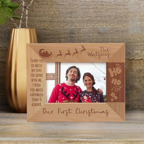 Thank You So Much My Love For Being WIth Me Personalized Wooden Frame-5" x 3 1/2" Brown Horizontal