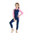 thumbnail image 1 of Maillot de Bain pour Enfants à Manches Longues Combinaison de Plongée une Pièce Protection UV, Taille S, 1 of 5