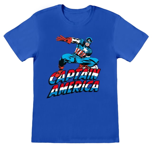 Captain America - Camiseta para Adultos Unisex (Azul)