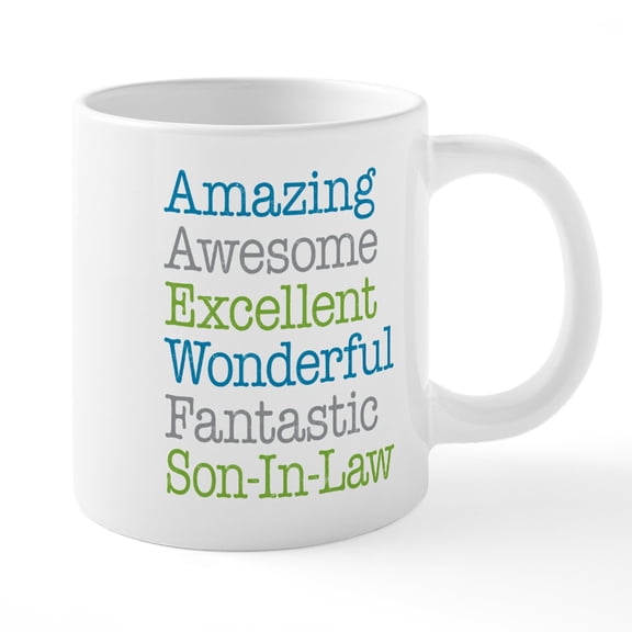 CafePress - Son In Law Amazing Fantastic 20 Oz Ceramic Mega Mu - 20 Oz White Ceramic Mega Mug