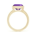 thumbnail image 2 of ANGARA Natural Bezel-Set Solitaire Cushion 3.65 ct Amethyst Ring in 14K Yellow Gold for Women (Size-10mm) | February Birthstone, Birthday, Anniversary, Jewelry Gift for Women | Natural Amethyst Ring, 2 of 10