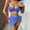 Blue, variant on Babysbule Bikinis for Women Three-piece Suit Women's Bandage Solid Summer Bikini Push-Up Padded Swimwear Swimsuit Beachwear Set