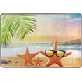 thumbnail image 4 of SKYSONIC 72x48in Summer Beach Area Rug, Starfish Family Non-Slip Floor Carpet for Indoor Living Dining Room and Bedroom Area, 4 of 7