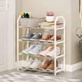 thumbnail image 4 of 4-Tier Metal Frame Shoe Rack - Space-Saving Bedroom/Closet Organizer with Ventilated Shelves, 4 of 8