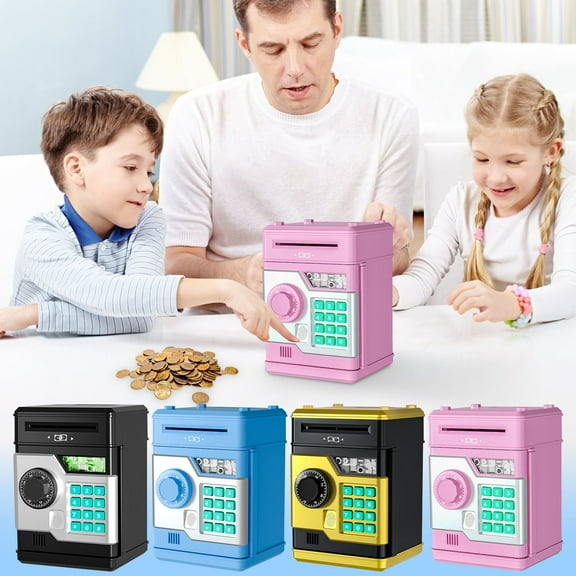 Viflosae Outside Toys for Kids Ages 4-8 Gifts for Kids 8-12 Christmas Gifts for Girls 8-12 Fingerprint Password Box Bank ATM Deposit and withdrawal Bank Children's Gift