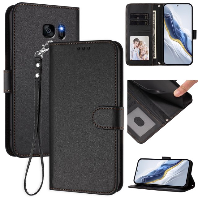 Funda Cartera GANGXUN para Samsung Galaxy S7 Edge – Cierre Magnético, Protección RFID, Correa Desmontable, Compatible con Carga Inalámbrica