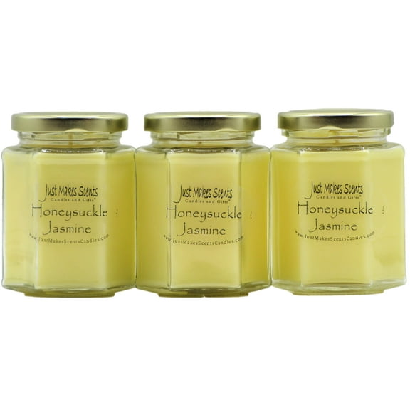 Honeysuckle Jasmine 3-Pack Soy Candle -Just Makes Scents Candles & Gifts