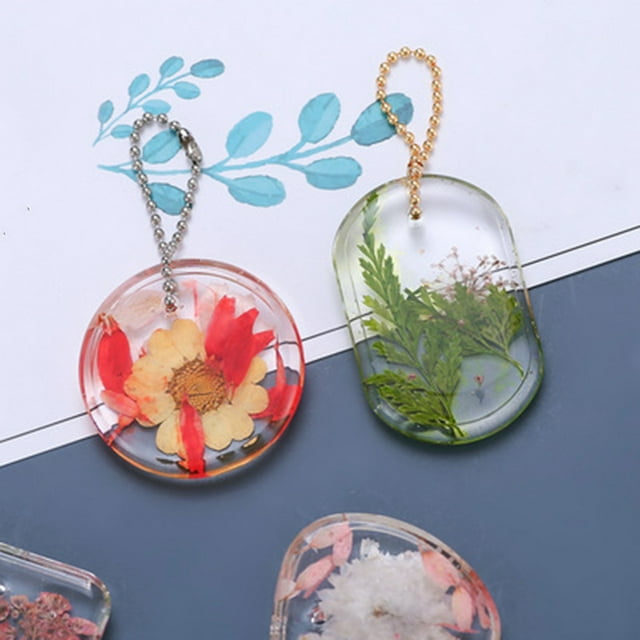 DIY Keychain Pendant Silicone Mold Set Crystal Epoxy Mold Round Rectangle Pendant Jewelry Making Mold