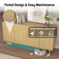thumbnail image 3 of Rumiiro 59" Vertical Stripe Sideboard Buffet Cabinet Wood Color, 4 Doors, Legs for Robot Vacuum, Handleless Design, Adjustable Shelves, 3 of 10