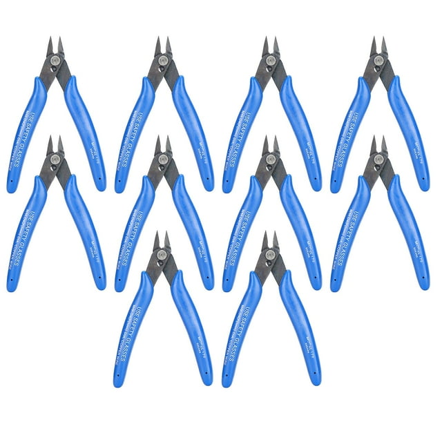 10pcs Diagonal Pliers Comfortable Grip Automatic Rebound Function Side Cutting Pliers for Prune