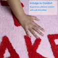 thumbnail image 3 of Cute Get Naked Bath Mat Bright Bathroom Rugs Bathroom Funny Non Slip Floor Bath Rug Machine Washable Bathmat Soft Microfiber Carpet for Bathtub & Shower (Pink Base & Rose Red Words, 23.6 * 15.7 Inch), 3 of 8