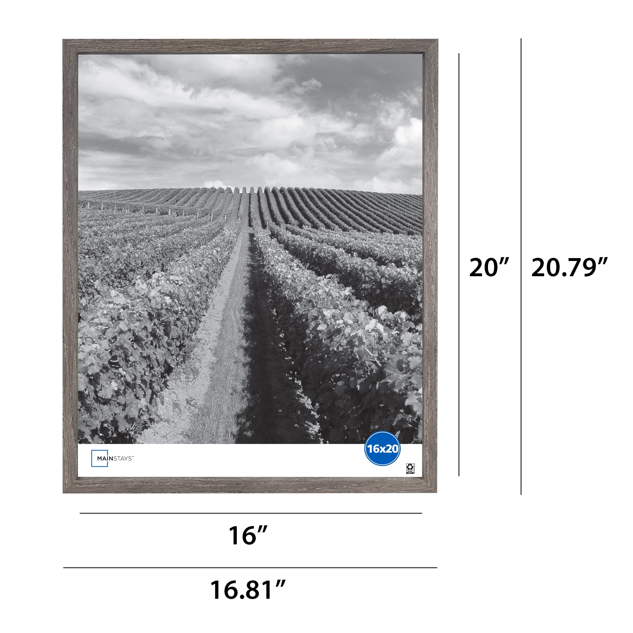 (2 pack) Mainstays – 16x20 Picture Frame – Rustic Gray Gallery Linear Program Wall Photo Frame