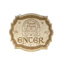 thumbnail image 2 of Speak Friend and Enter - Raw Wood Door Sign, 2 of 2