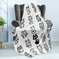 thumbnail image 4 of Cat Soft Flannel Fleece Blanket, Hand Drawn Sketchy Cats with Happy Face Gestures Comic Creatures Funny Art Print Image, Cozy Plush for Indoor and Outdoor Use, 50" x 60", Black White, by Ambesonne, 4 of 5