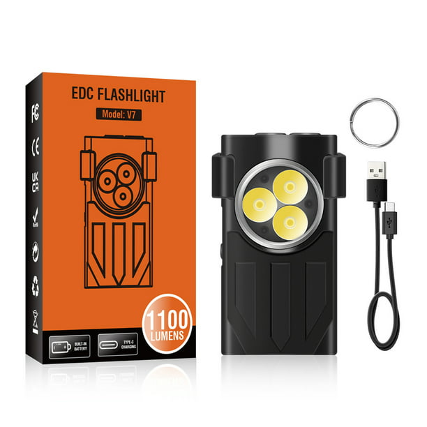 Mini lampes de poche porte-clés LED, lampe de travail COB portable  multifonctionnelle, chargement USB, lampe de camping, torche extérieure,  lanterne de pêche