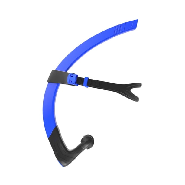Tubo de respiración frontal para natación, húmedo, semiseco, para adultos, entrenamiento de natación, snorkel Azul