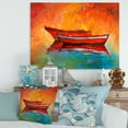 thumbnail image 2 of Designart ' Two Red Boats During Sunset In Lake ' Nautical & Coastal Canvas Wall Art Print, 2 of 4