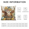 thumbnail image 5 of Creowell AnyDesign Easter Pillow Covers  Watercolor Highland Cow Flowers Throw Pillow Case Seasonal Cute Cow Cushion Cover for Spring Home Sofa Bedroom Decor, 5 of 5