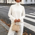 thumbnail image 3 of yillto Womens Turtleneck Sweater Ribbed Knit Slim Pullover Long Sleeve Fall Fitting Mock Neck Sweaters, 3 of 4