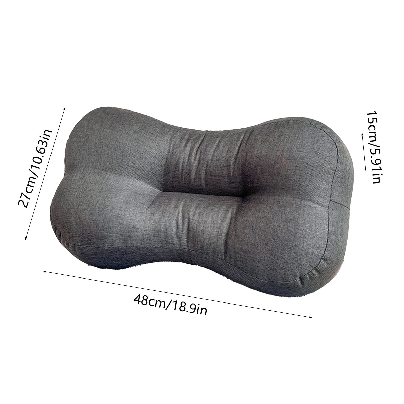 LHNFT Ergonomic Butterfly-Shaped Neck Pillow, Contoured Cervical Support Pillow for Neck Pain Relief, Soft Linen-Feel Pillow for All Sleeping Positions