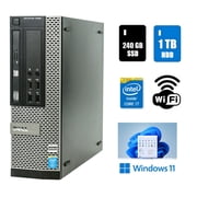 Restored Dell OptiPlex 9020 SFF Core i7 Desktop Computer 32GB Ram 1TB HDD 240GB SDD Wi-Fi Windows 11 Pro (Refurbished)