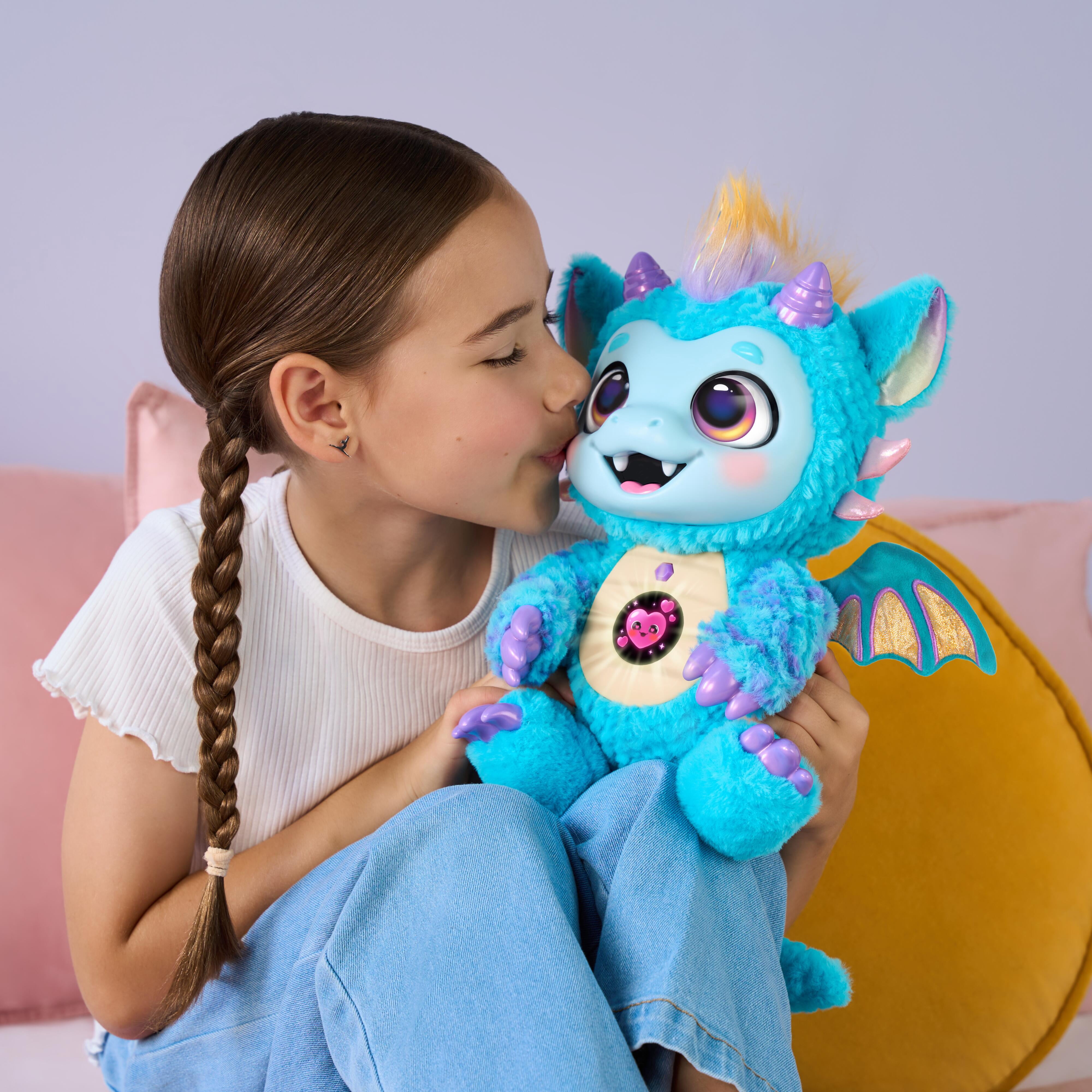 Little Live Pets My Magical Dragon Skye, Interactive Plush with 60+ Sounds & Reactions, 11.1” Tall, Magical Digital Belly Screen, Ages 4+