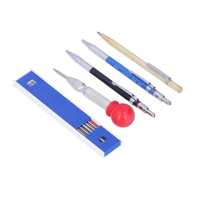 16 Pcs Crayons de Charpentier Mécanique, Kit de Crayons de Charpentier avec Marqueur Central Recharges