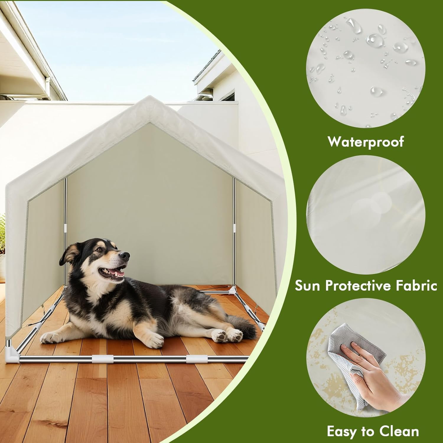 Elevated Dog House for Outdoor or Indoor - Waterproof Dog Tent Cat House, Dog Sunshade Tent, Pet House with Removable Cover, Suitable for Medium Cats Dogs