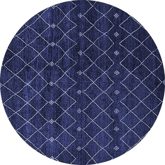 Ahgly Company Indoor Round Oriental Blue Industrial Area Rugs, 8' Round