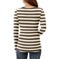 thumbnail image 2 of Anygrew Women Long Sleeve Top Casual Basic Slim Knit Ribbed T Shirt, 2 of 6