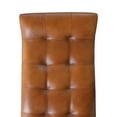 thumbnail image 6 of Creative Co-Op Wood and Goat Leather Bench, Brown, 6 of 6