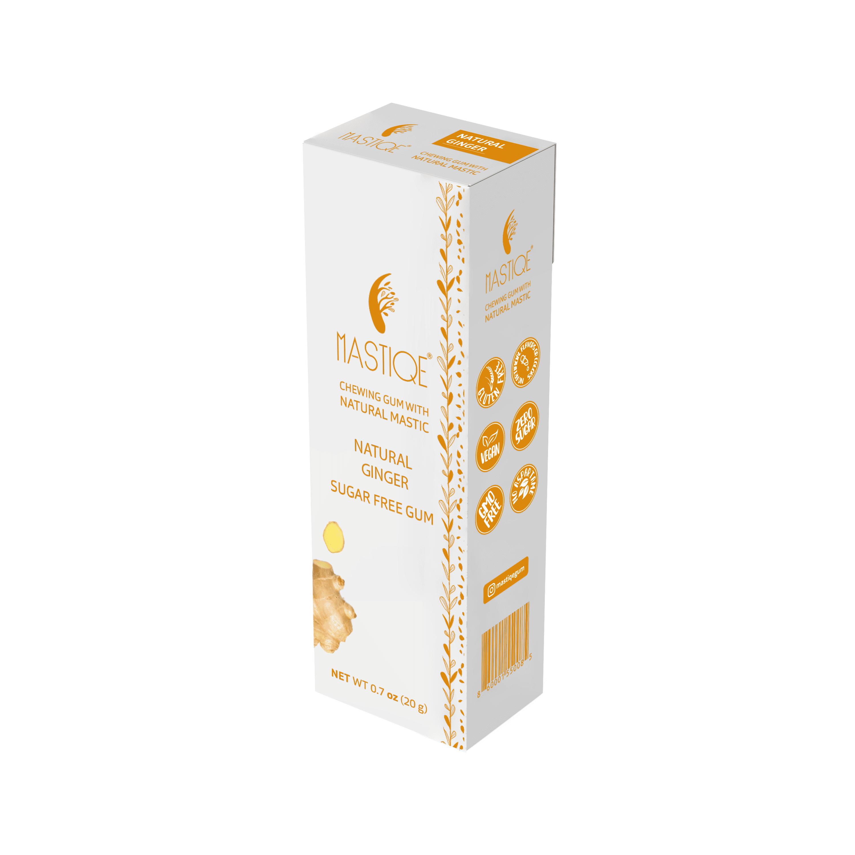 Mastiqe Sugar Free Chewing Gum with Natural Mastic -Ginger