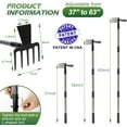 thumbnail image 3 of Walensee 2 in 1 Hoe Garden Tool, 63 Inch Garden Hoe Cultivator and 5-Tines Rake with 37-63 Inch Adjustable Long Handle, Weeding Tools Hand Tiller for Yard Lawn Flower Beds Planting Gardening Digging, 3 of 9
