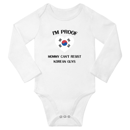 

I m Proof Mommy Can t Resist Korean Guys Baby Long Sleeve Bodysuit Outfits (White 6 Months)